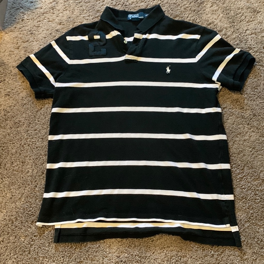 Polo by Ralph Lauren Men’s L. Black with white stripes.